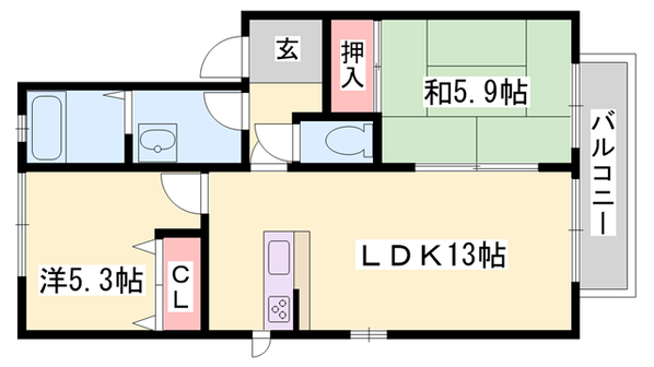 西脇市駅 徒歩10分 2階の物件間取画像